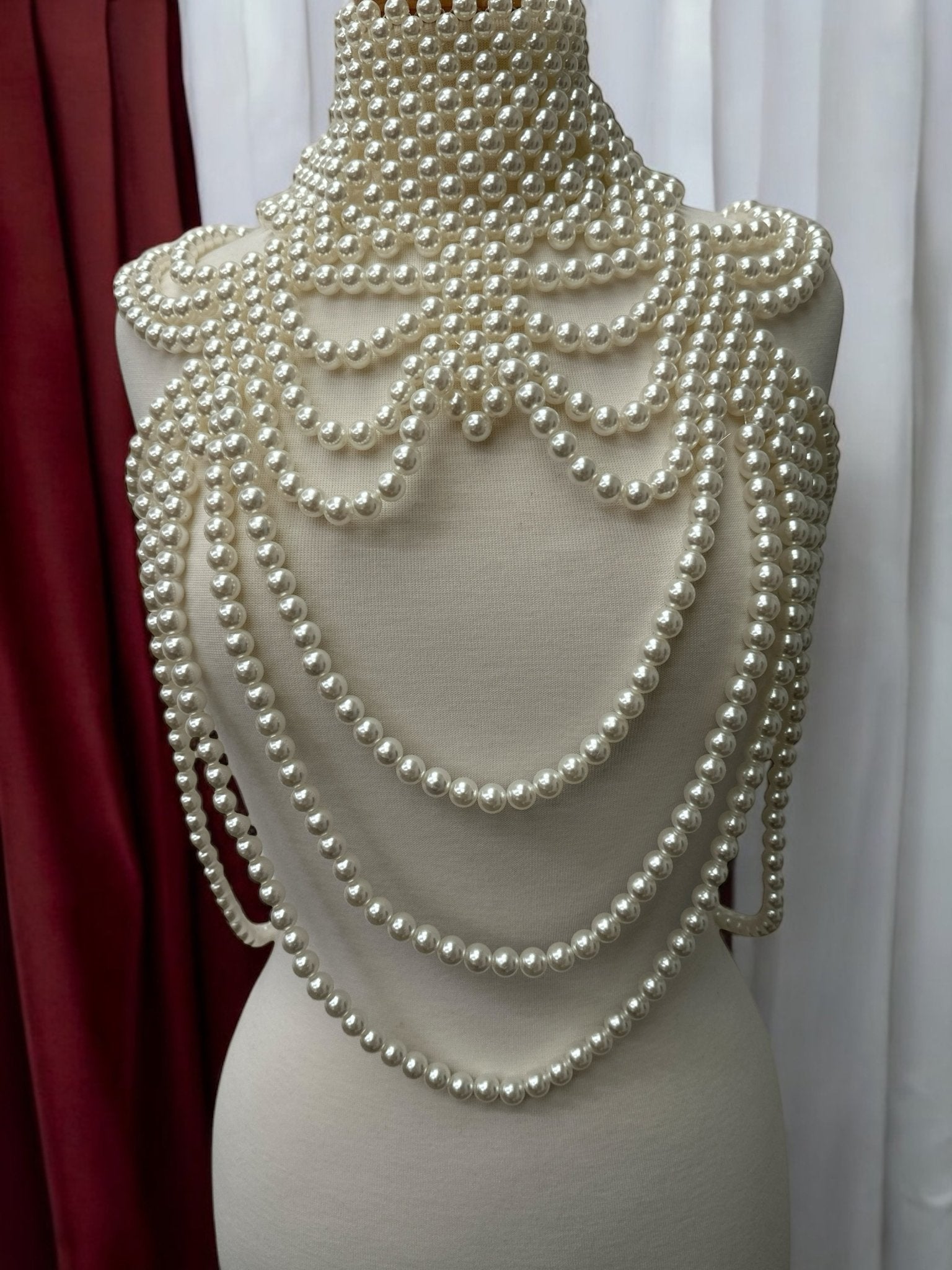Boho Pearls Beads Shoulders Statement Tassel Chain Body Jewellery - Fatisha Boutique