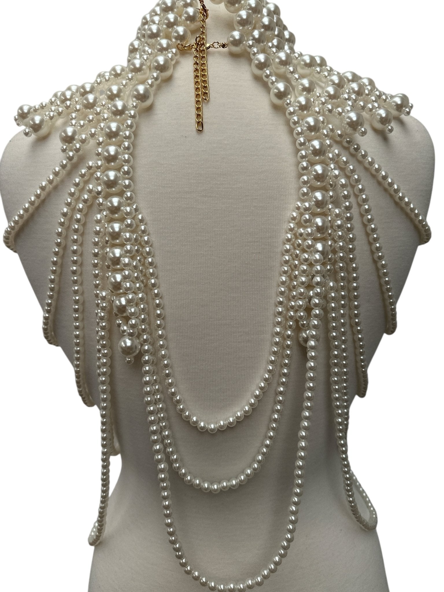 Boho Pearls Beads Shoulders Statement Tassel Chain Body Jewellery - Fatisha Boutique