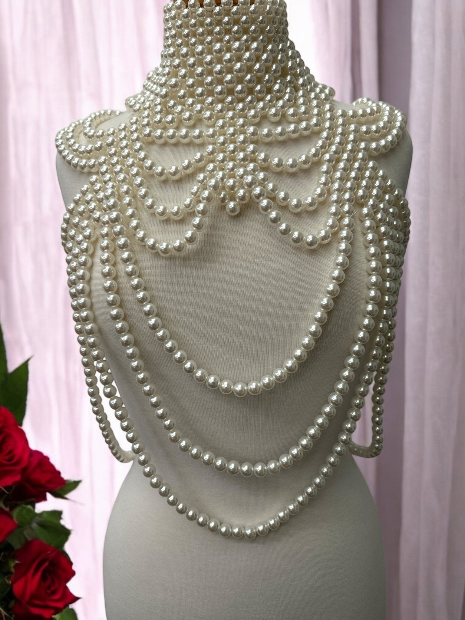 Boho Pearls Beads Shoulders Statement Tassel Chain Body Jewellery - Fatisha Boutique