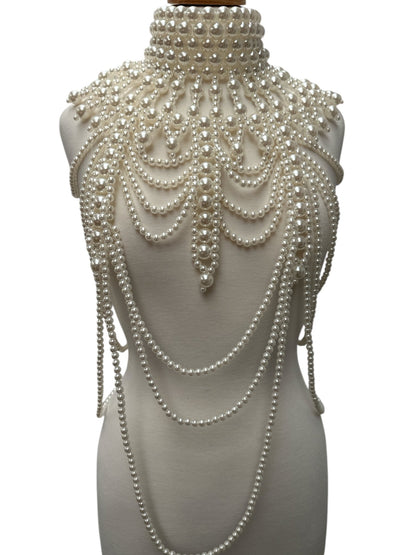 Boho Pearls Beads Shoulders Statement Tassel Chain Body Jewellery - Fatisha Boutique