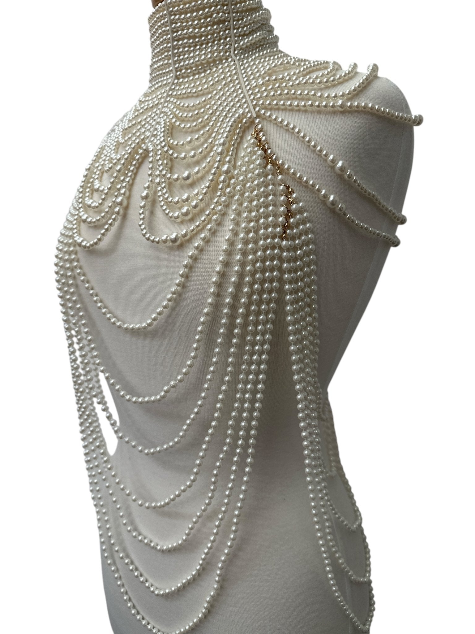 Boho Pearls Beads Shoulders Statement Tassel Chain Body Jewellery - Fatisha Boutique
