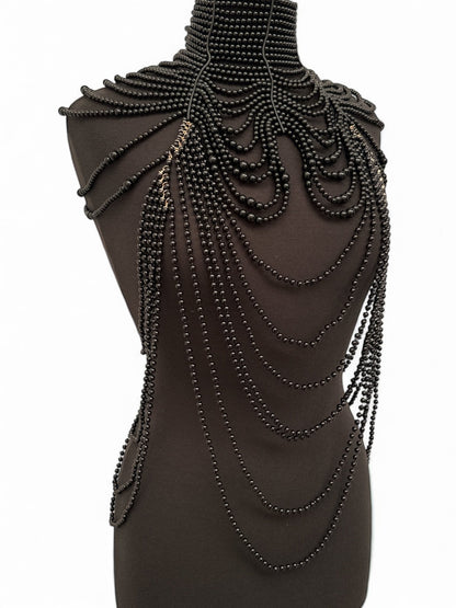 Boho Pearls Beads Shoulders Statement Tassel Chain Body Jewellery - Fatisha Boutique