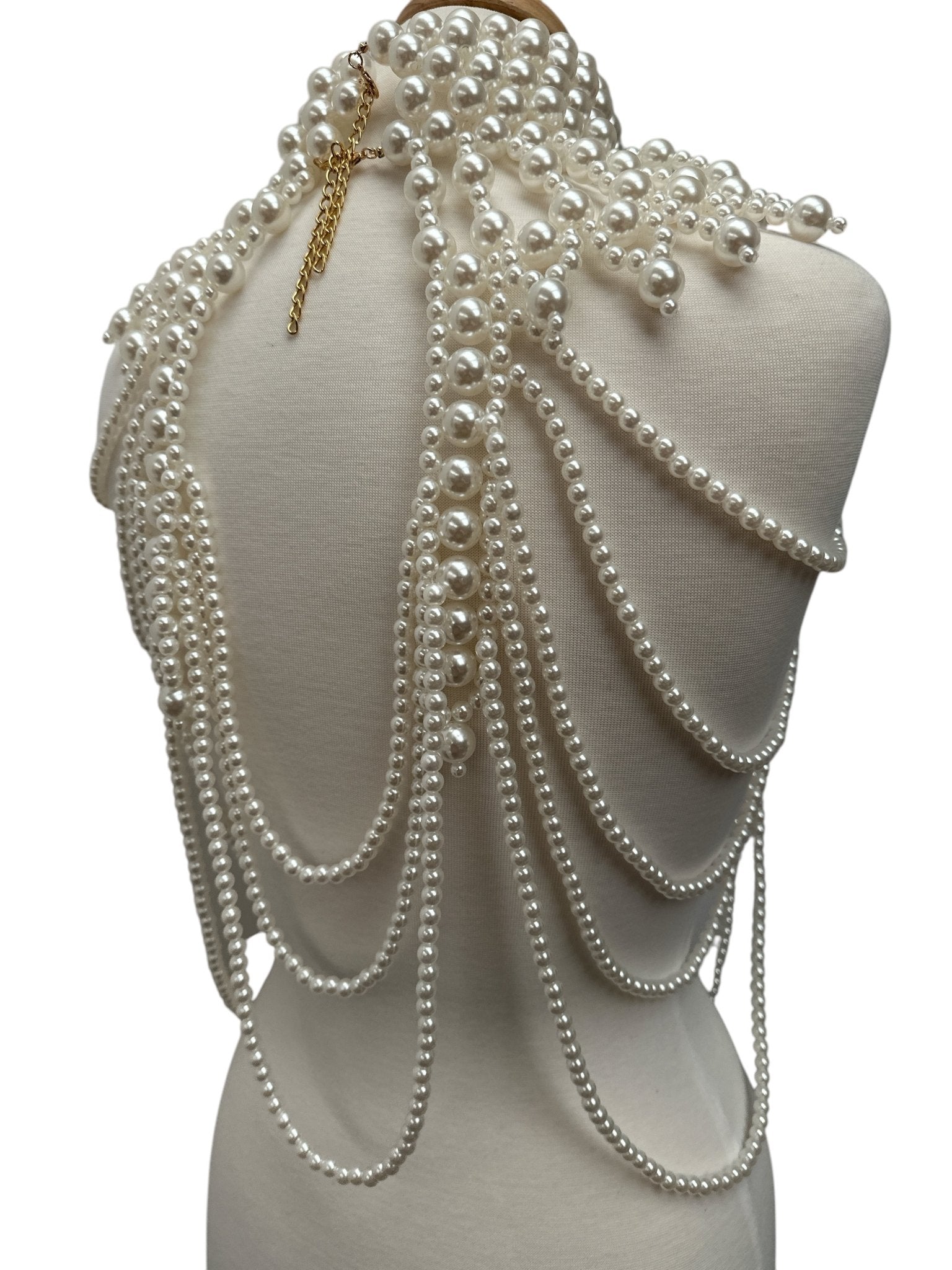 Boho Pearls Beads Shoulders Statement Tassel Chain Body Jewellery - Fatisha Boutique