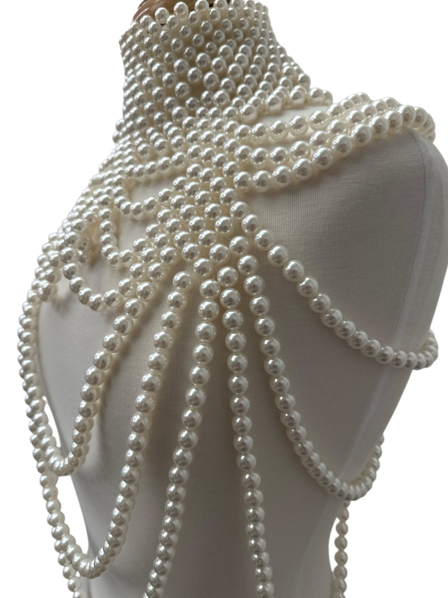Boho Pearls Beads Shoulders Statement Tassel Chain Body Jewellery - Fatisha Boutique