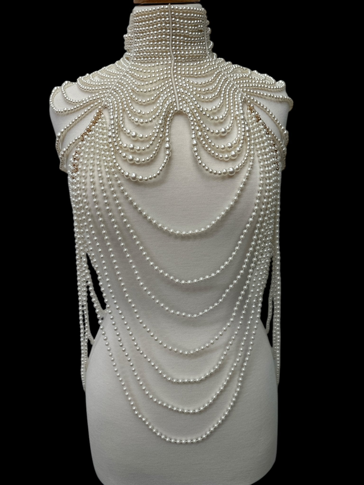 Boho Pearls Beads Shoulders Statement Tassel Chain Body Jewellery - Fatisha Boutique