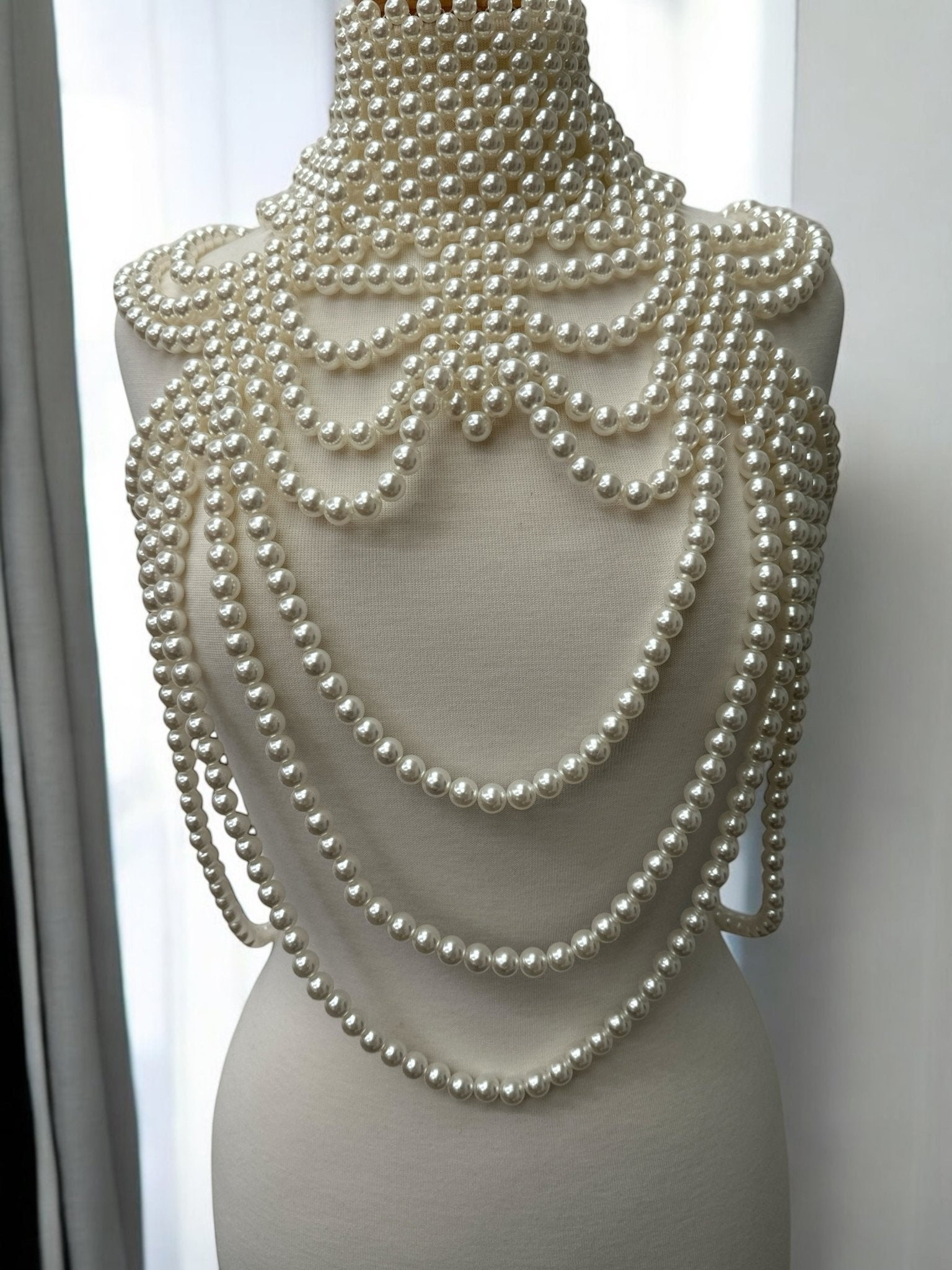 Boho Pearls Beads Shoulders Statement Tassel Chain Body Jewellery - Fatisha Boutique