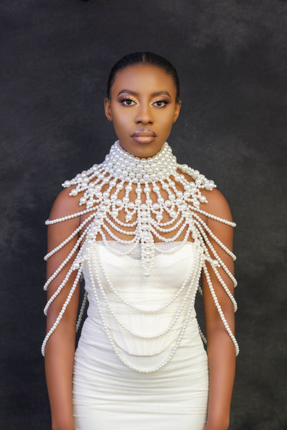Boho Pearls Beads Shoulders Statement Tassel Chain Body Jewellery - Fatisha Boutique