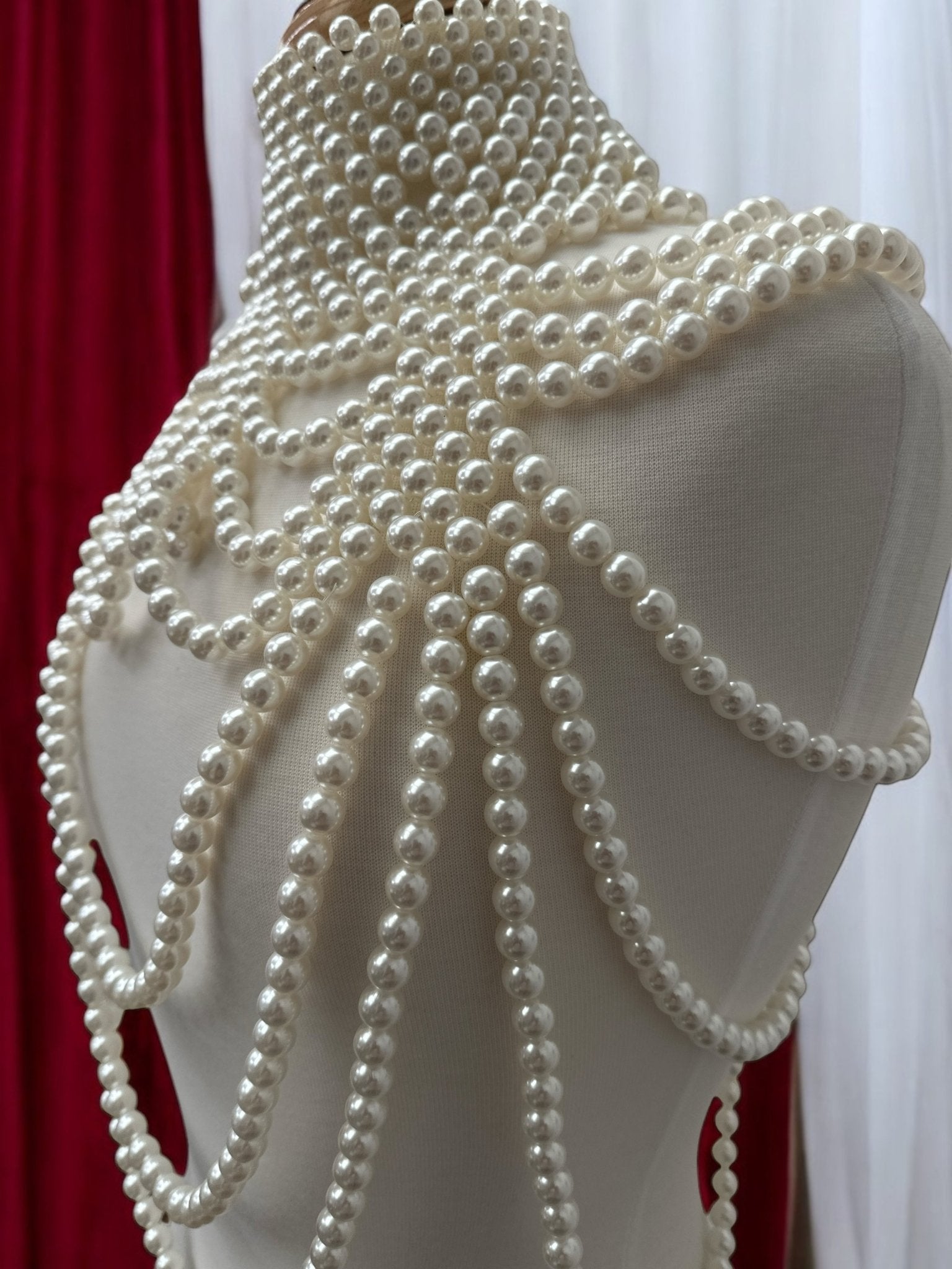 Boho Pearls Beads Shoulders Statement Tassel Chain Body Jewellery - Fatisha Boutique