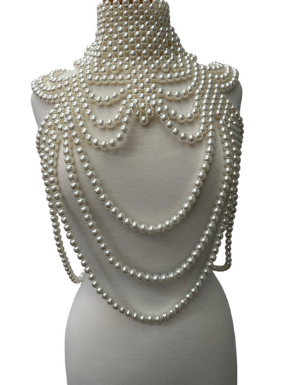 Boho Pearls Beads Shoulders Statement Tassel Chain Body Jewellery - Fatisha Boutique