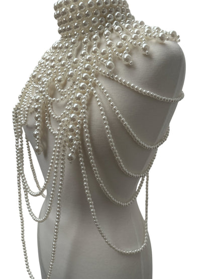 Boho Pearls Beads Shoulders Statement Tassel Chain Body Jewellery - Fatisha Boutique
