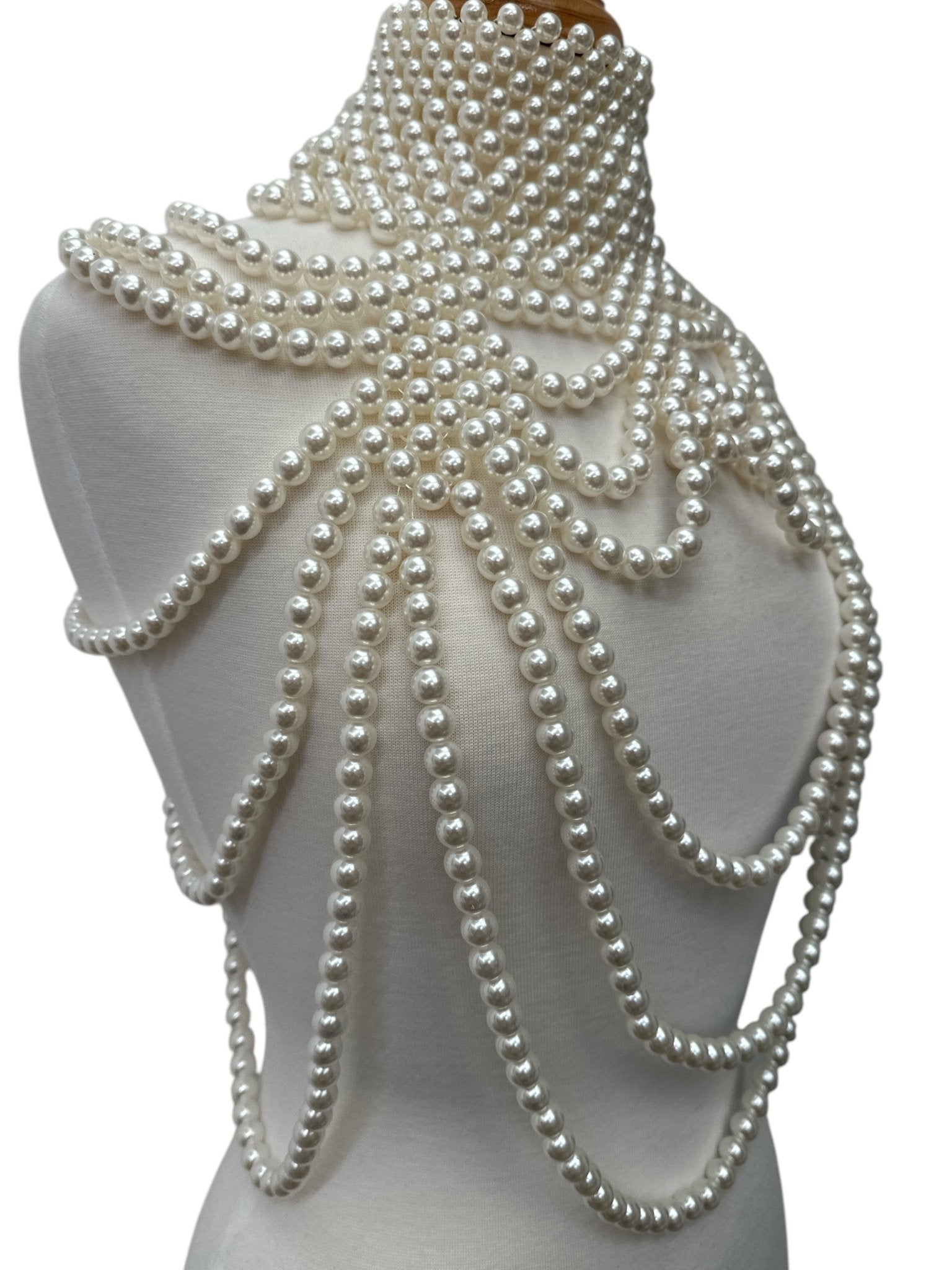 Boho Pearls Beads Shoulders Statement Tassel Chain Body Jewellery - Fatisha Boutique