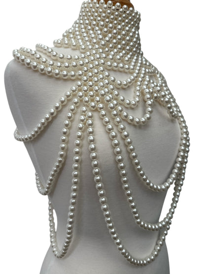 Boho Pearls Beads Shoulders Statement Tassel Chain Body Jewellery - Fatisha Boutique