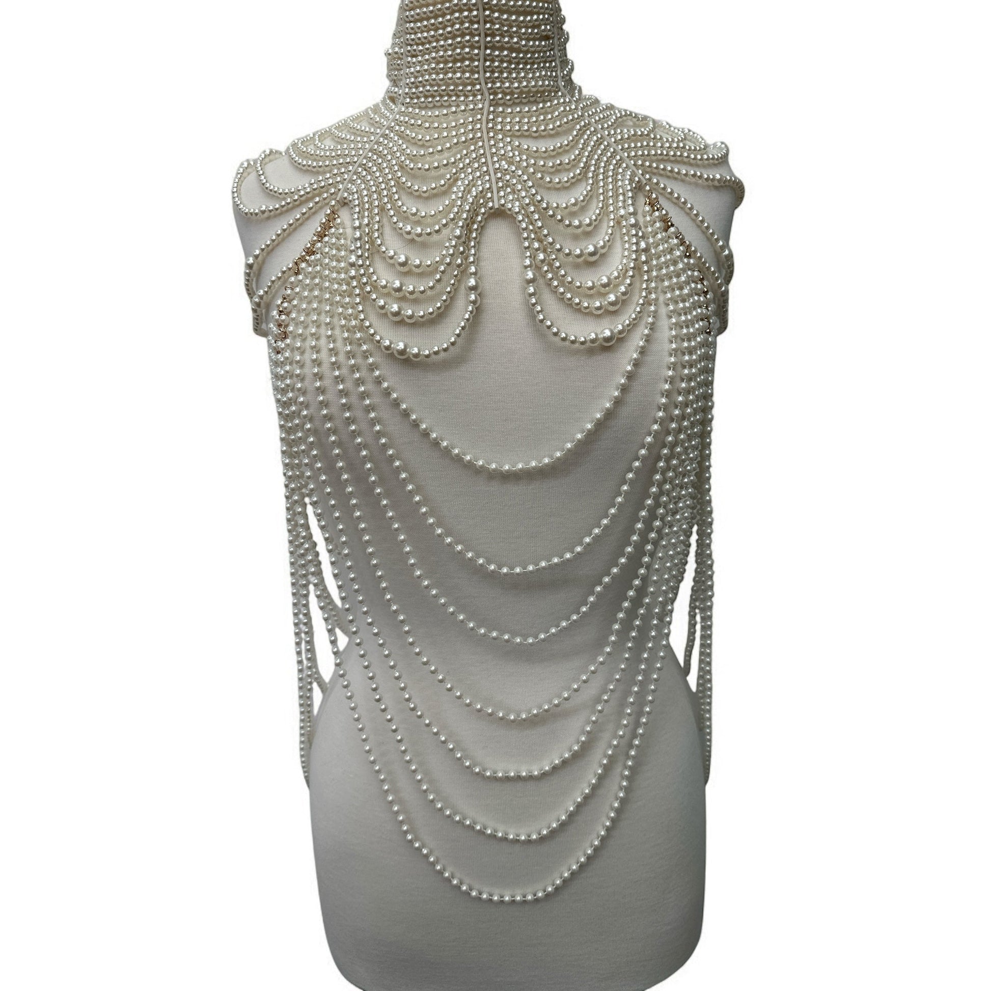 Boho Pearls Beads Shoulders Statement Tassel Chain Body Jewellery - Fatisha Boutique