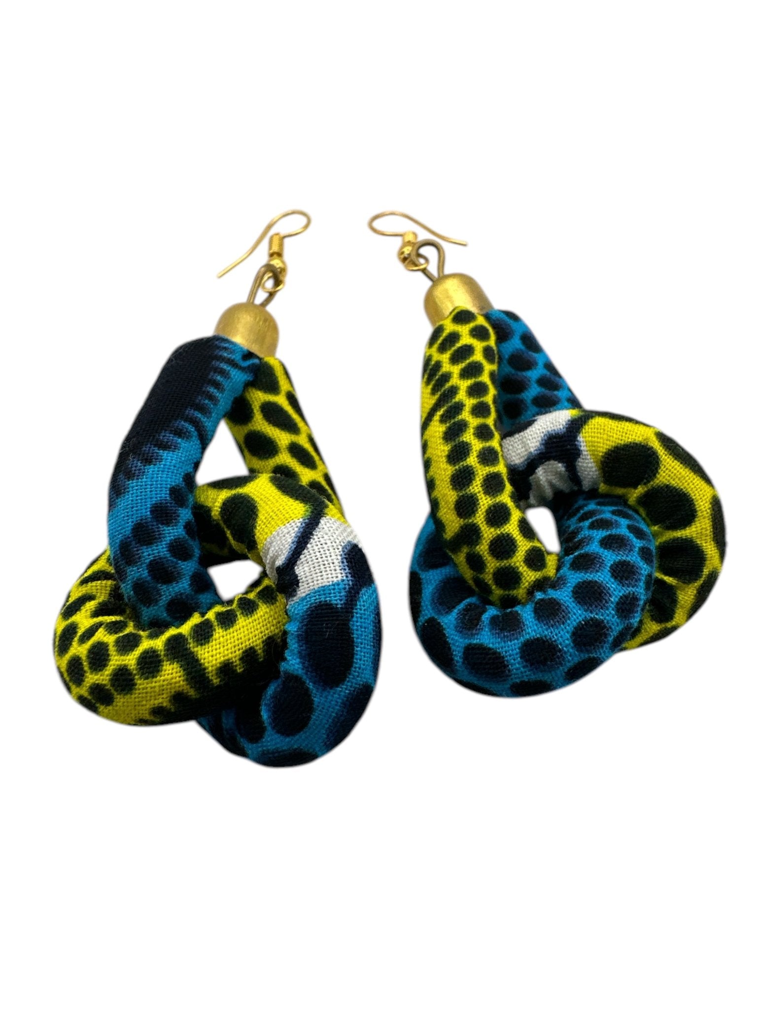 Bold Ankara Print Fabric Knot Dangle African Earrings – Handmade Statement Jewellery - Fatisha Boutique