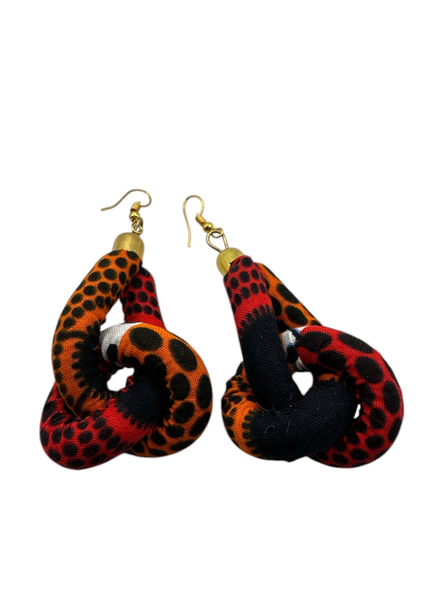 Bold Ankara Print Fabric Knot Dangle African Earrings – Handmade Statement Jewellery - Fatisha Boutique