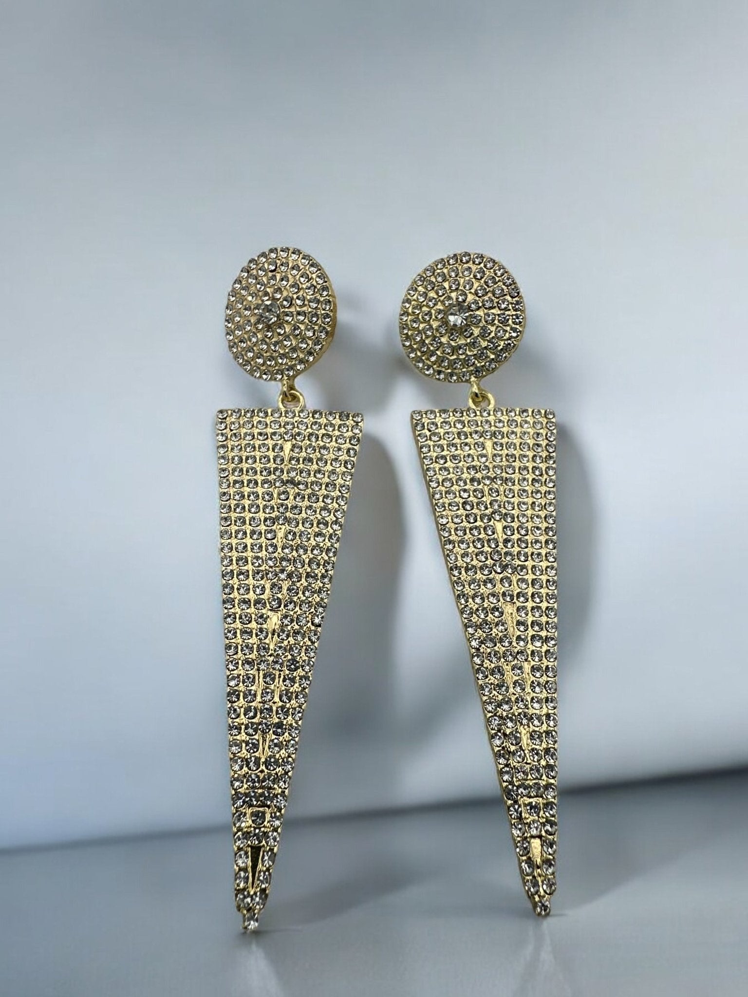 Bold Geometric Dangle Earrings – Statement Earrings with Textured Design - Fatisha Boutique
