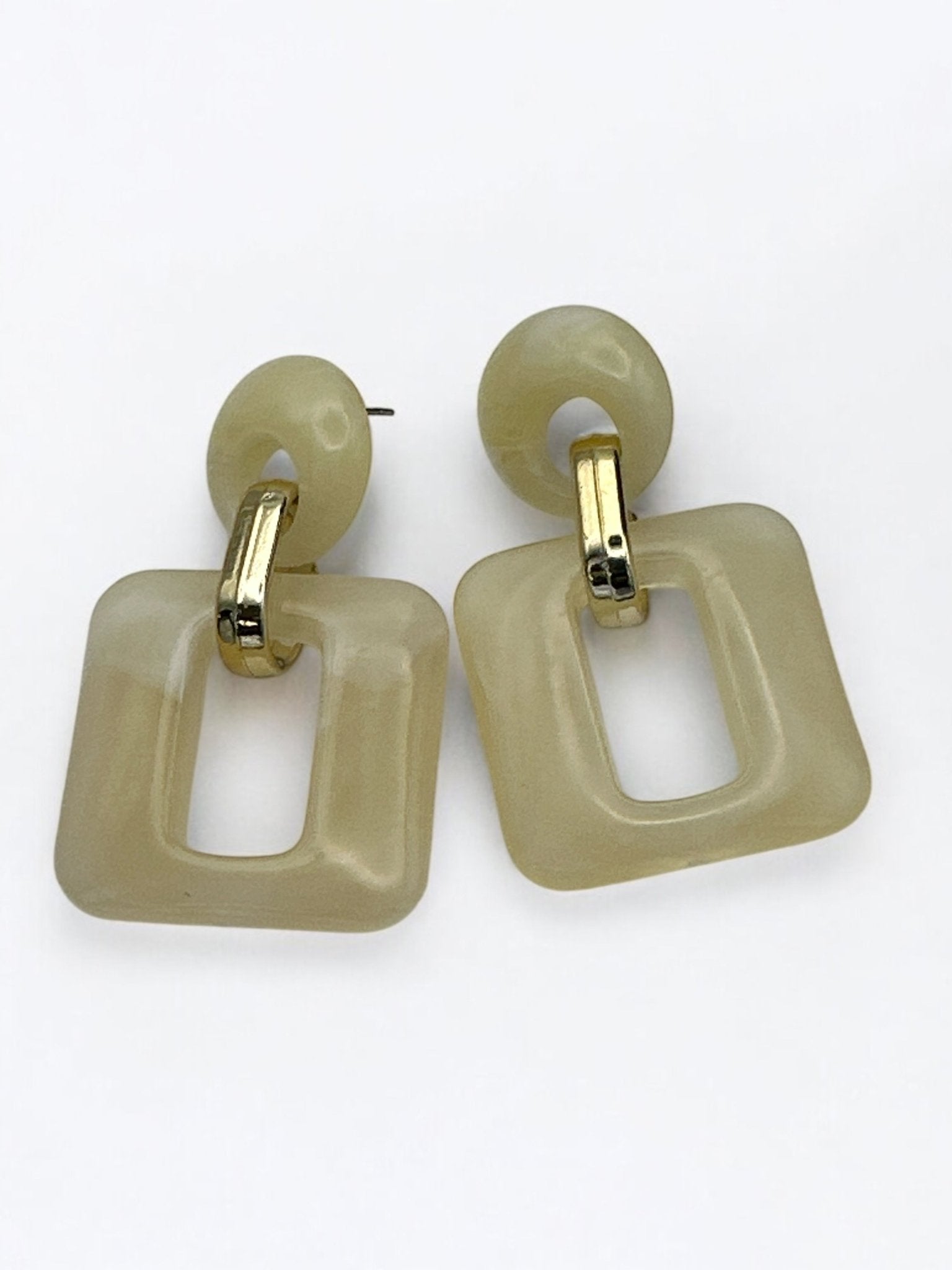 Bold Resin Geometric Dangle Earrings – Statement Style in Vibrant Colours - Fatisha Boutique