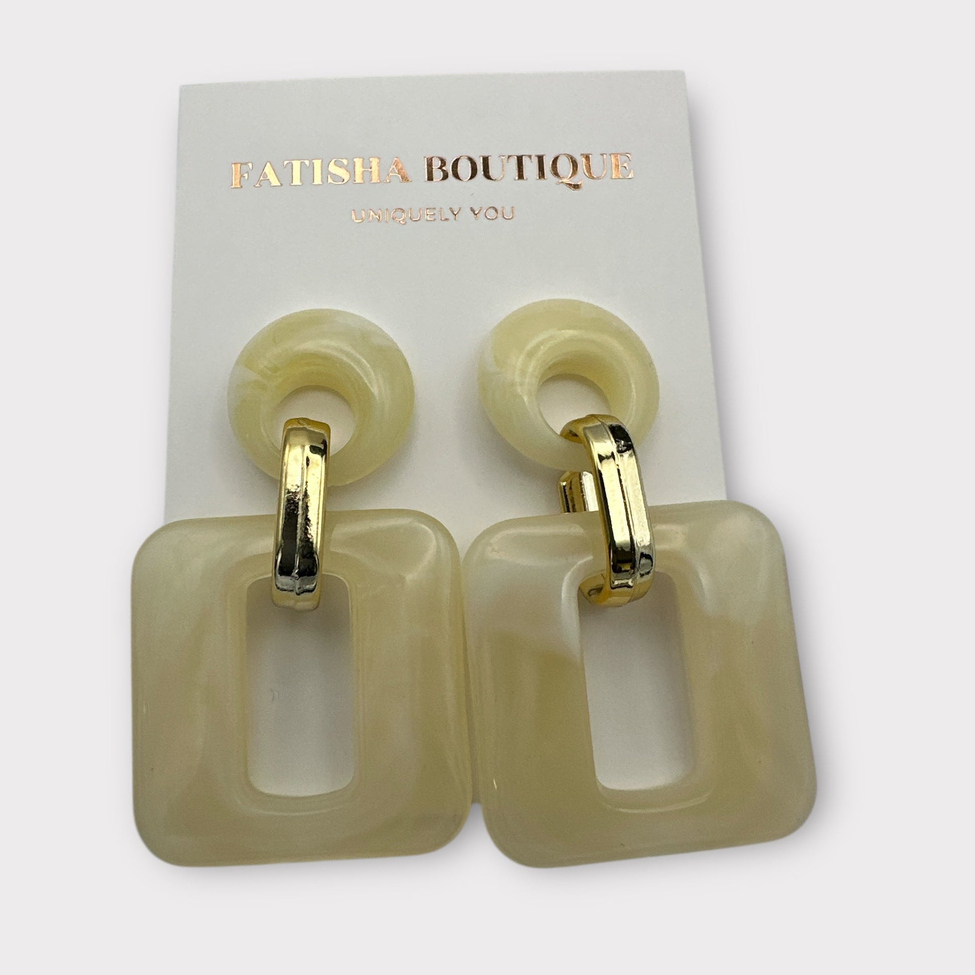 Bold Resin Geometric Dangle Earrings – Statement Style in Vibrant Colours - Fatisha Boutique