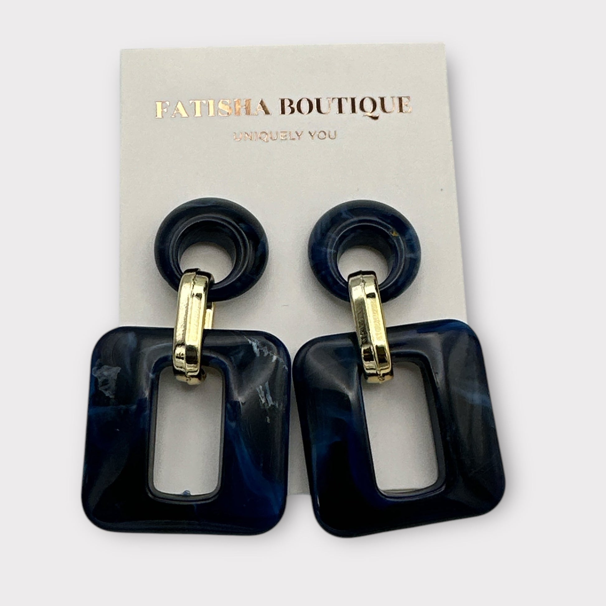 Bold Resin Geometric Dangle Earrings – Statement Style in Vibrant Colours - Fatisha Boutique