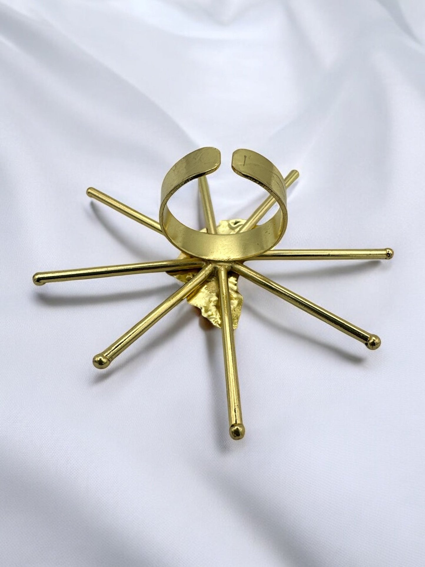 Bold Sculptural Brass Adjustable African Map Statement Ring - Fatisha Boutique