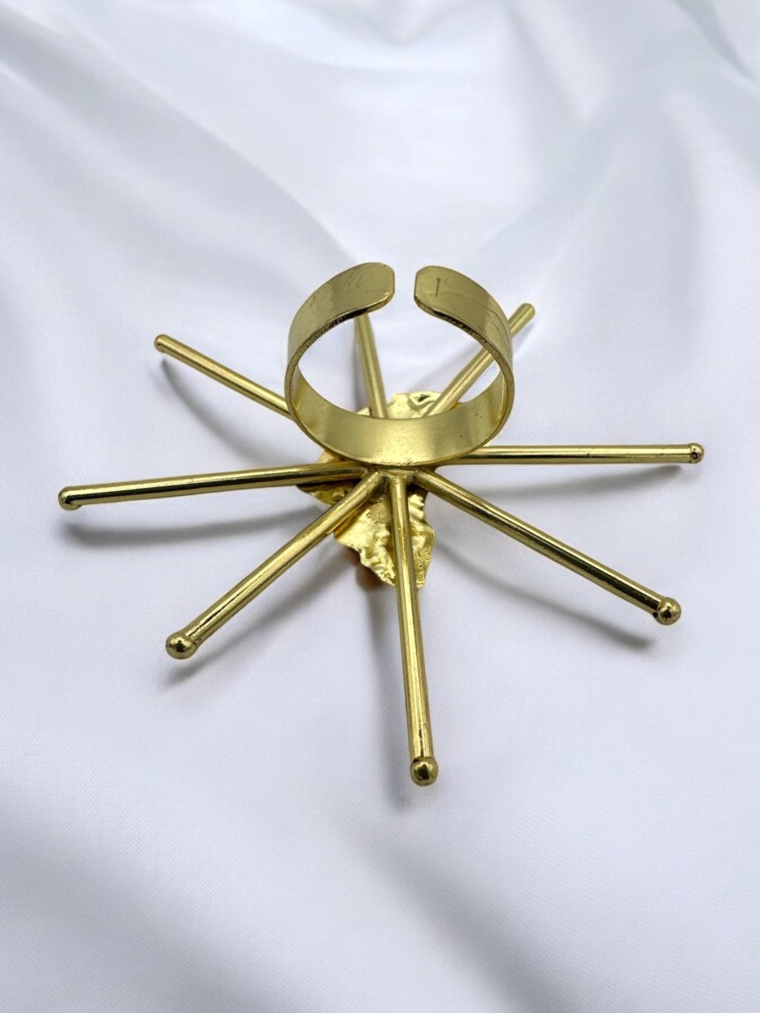 Bold Sculptural Brass Adjustable African Map Statement Ring - Fatisha Boutique