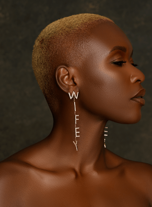 Bridal Statement Earrings WIFEY BRIDE Rhinestone Drop Earrings for Weddings and Bachelorette Parties - Fatisha Boutique