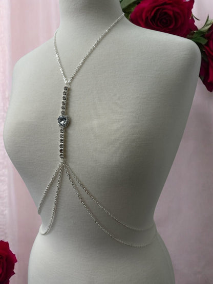 Centred Rhinestone Bralette Statement Body Chain Jewellery - Fatisha Boutique