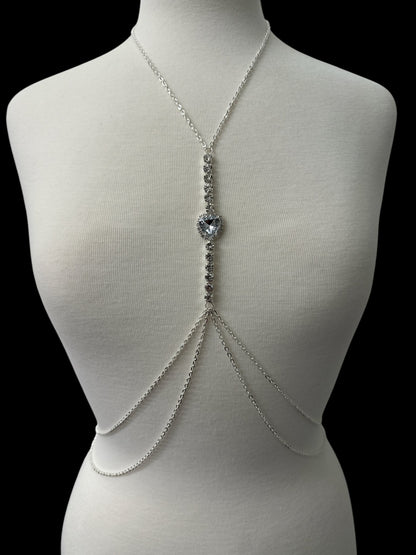 Centred Rhinestone Bralette Statement Body Chain Jewellery - Fatisha Boutique