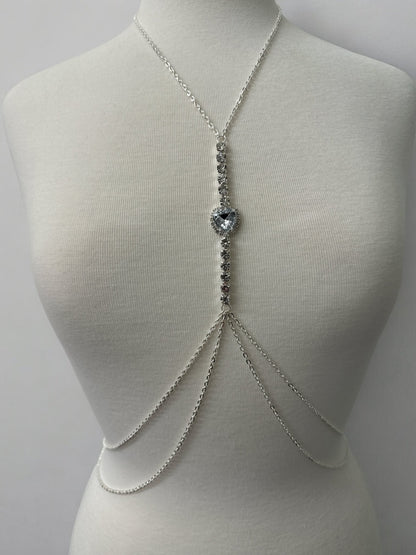 Centred Rhinestone Bralette Statement Body Chain Jewellery - Fatisha Boutique