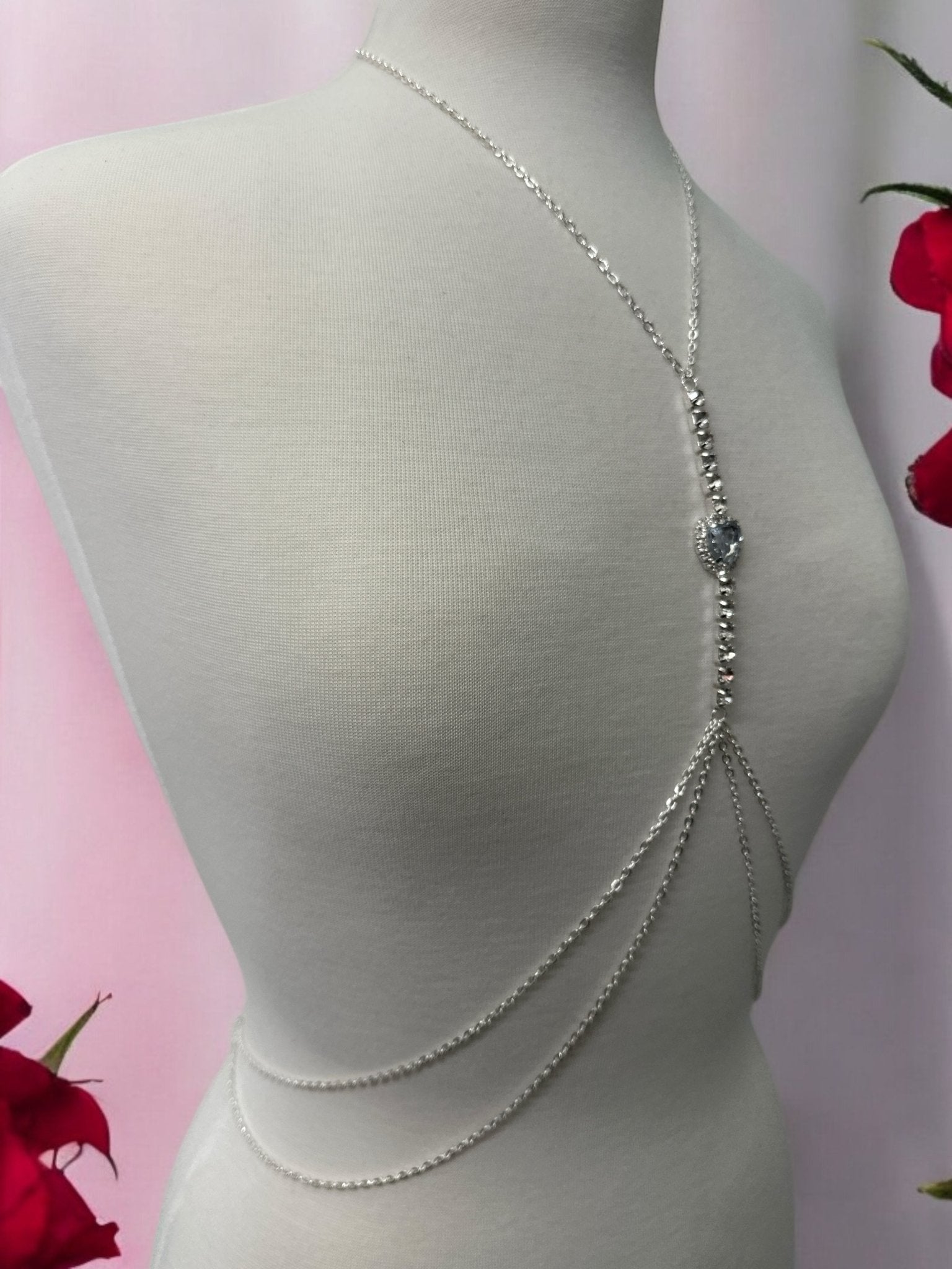 Centred Rhinestone Bralette Statement Body Chain Jewellery - Fatisha Boutique