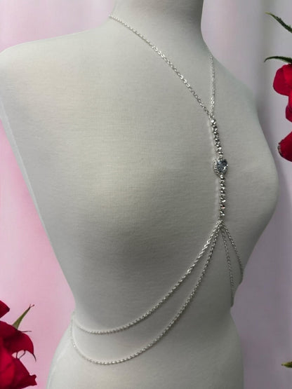 Centred Rhinestone Bralette Statement Body Chain Jewellery - Fatisha Boutique