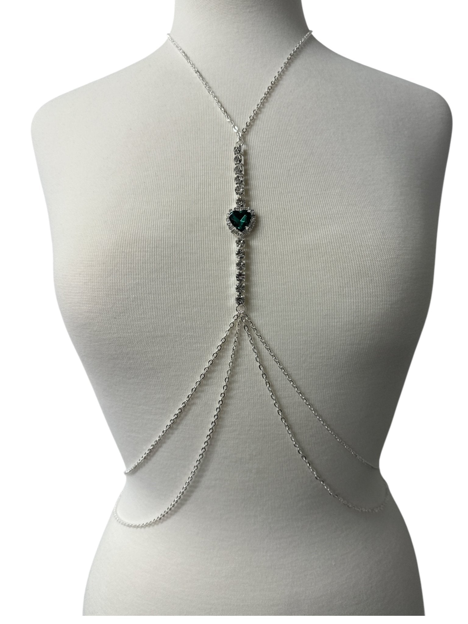 Centred Rhinestone Bralette Statement Body Chain Jewellery – Gold & Silver | Festival, Party & Elegant Wear - Fatisha Boutique