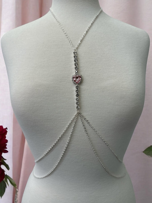Centred Rhinestone Bralette Statement Body Chain Jewellery – Gold & Silver | Festival, Party & Elegant Wear - Fatisha Boutique