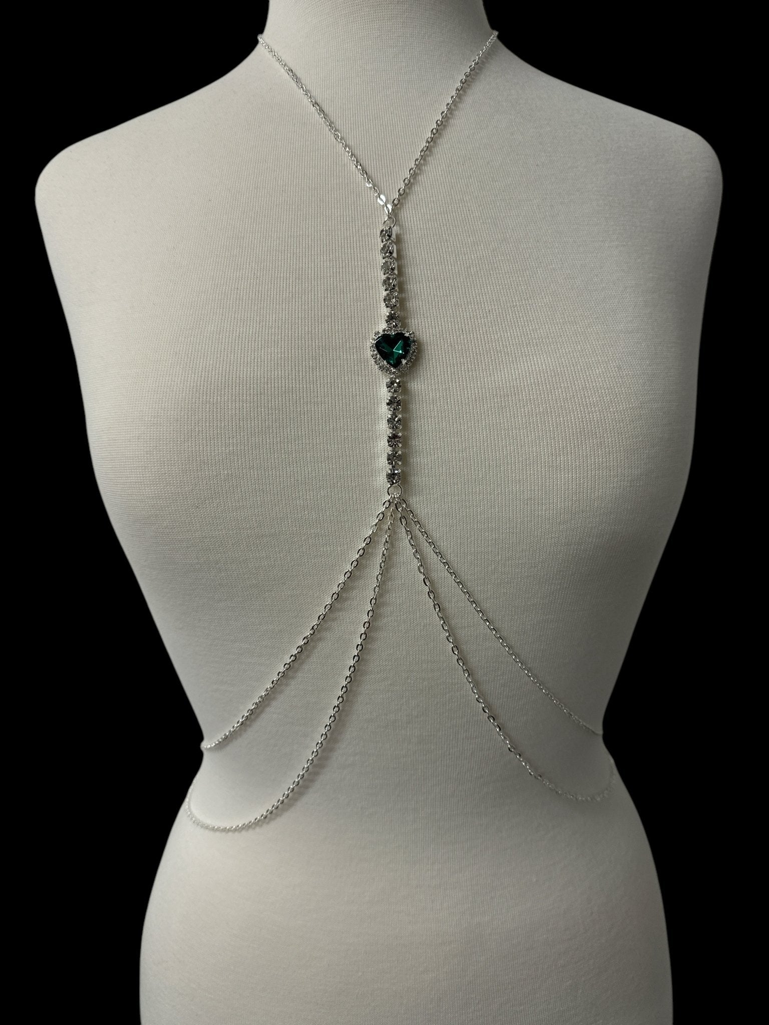 Centred Rhinestone Bralette Statement Body Chain Jewellery – Gold & Silver | Festival, Party & Elegant Wear - Fatisha Boutique