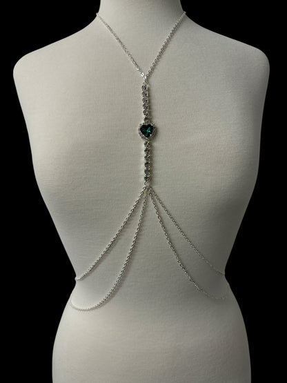 Centred Rhinestone Bralette Statement Body Chain Jewellery – Gold & Silver | Festival, Party & Elegant Wear - Fatisha Boutique
