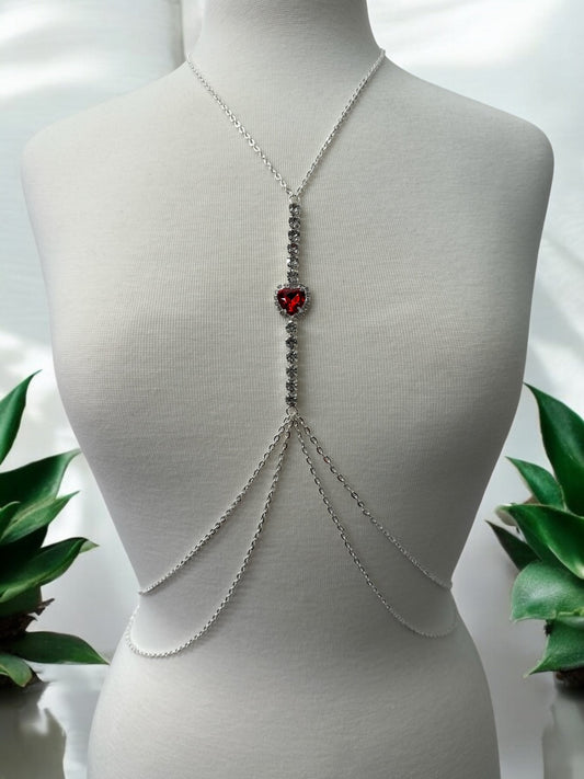 Centred Rhinestone Bralette Statement Body Chain Jewellery – Gold & Silver | Festival, Party & Elegant Wear - Fatisha Boutique