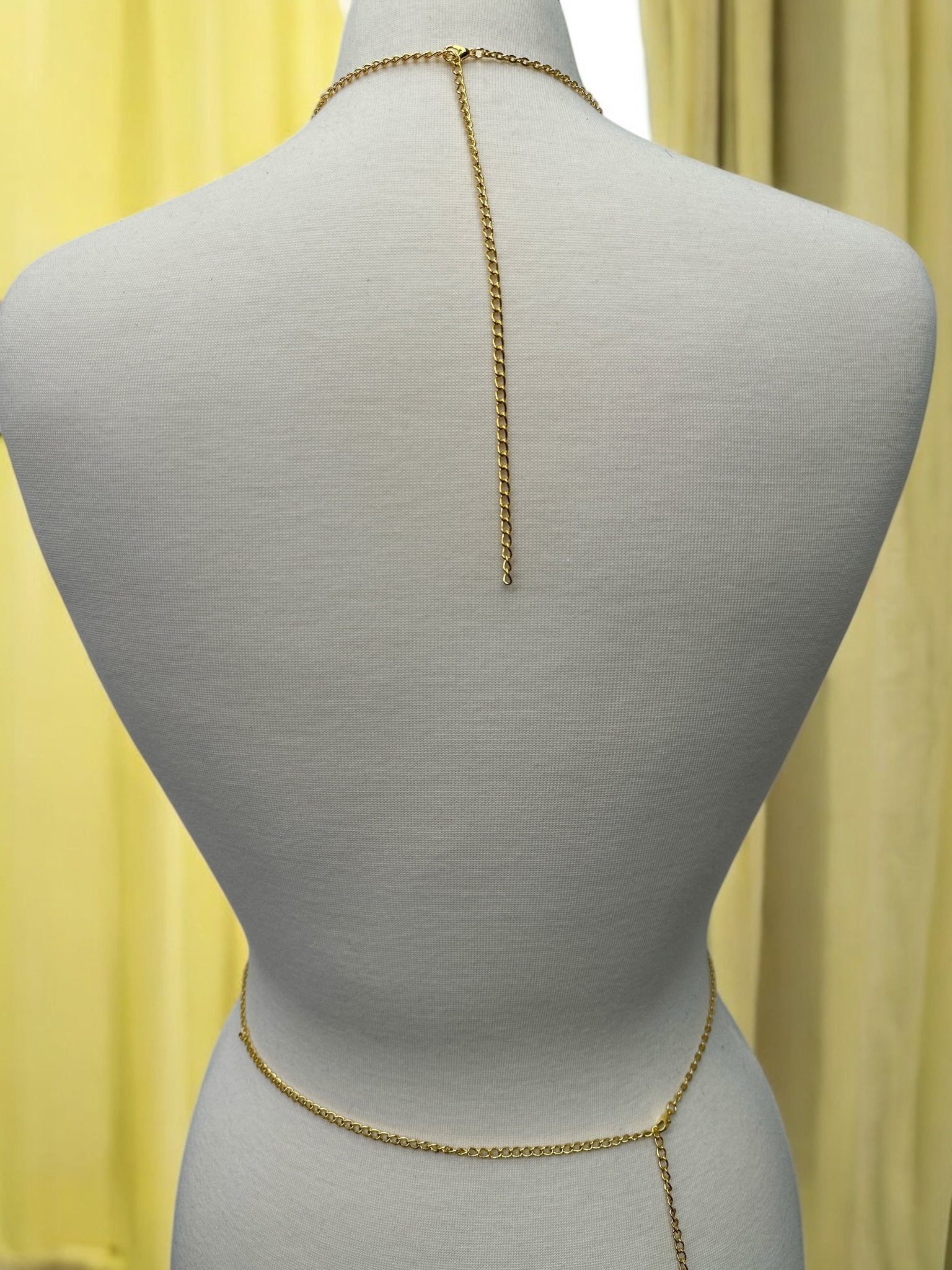 Centred Rhinestone Bralette Statement Body Chain Jewellery – Silver & Gold - Fatisha Boutique