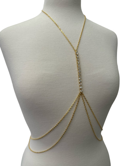 Centred Rhinestone Bralette Statement Body Jewellery - Fatisha Boutique