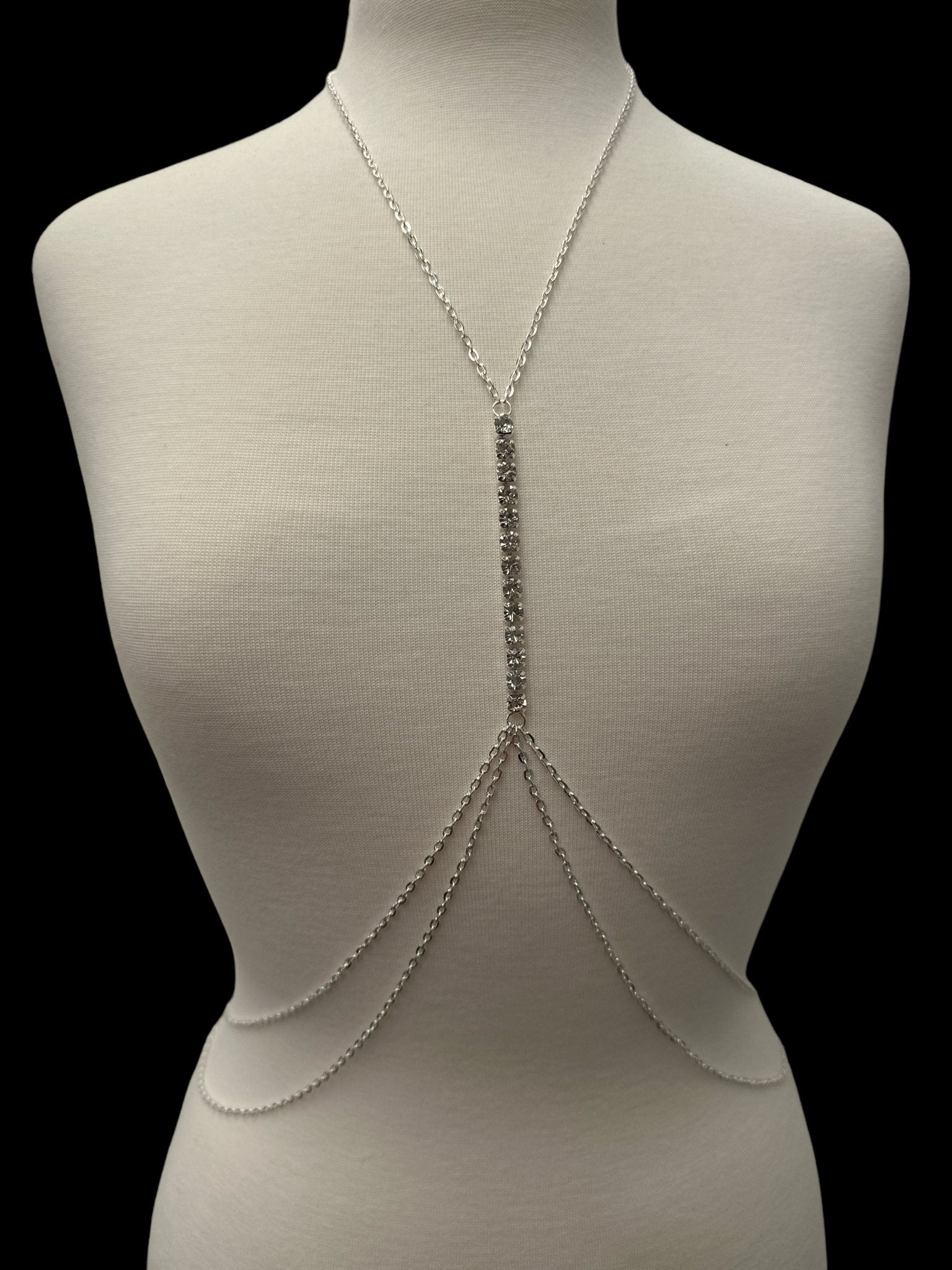 Centred Rhinestone Bralette Statement Body Jewellery - Fatisha Boutique