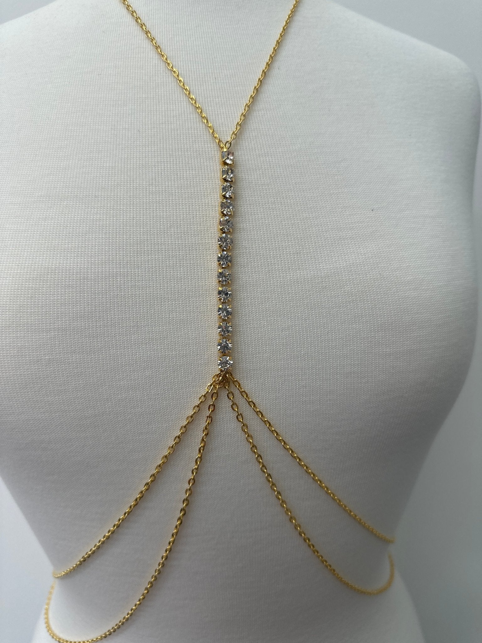 Centred Rhinestone Bralette Statement Body Jewellery - Fatisha Boutique