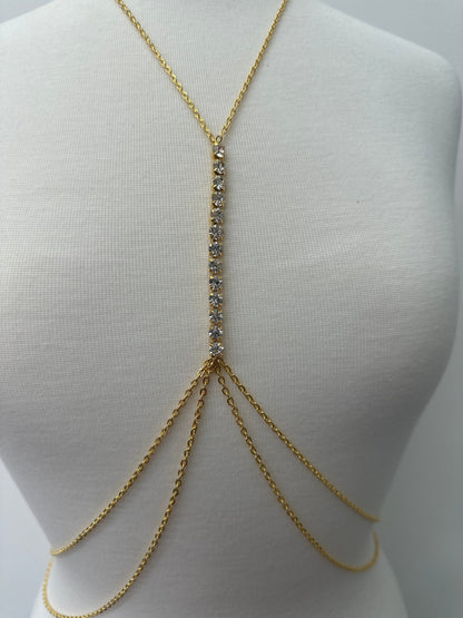 Centred Rhinestone Bralette Statement Body Jewellery - Fatisha Boutique