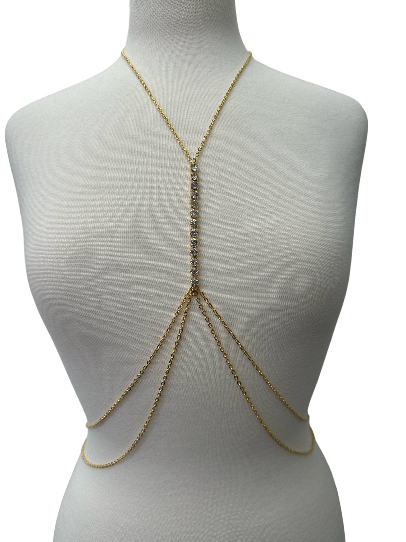 Centred Rhinestone Bralette Statement Body Jewellery - Fatisha Boutique
