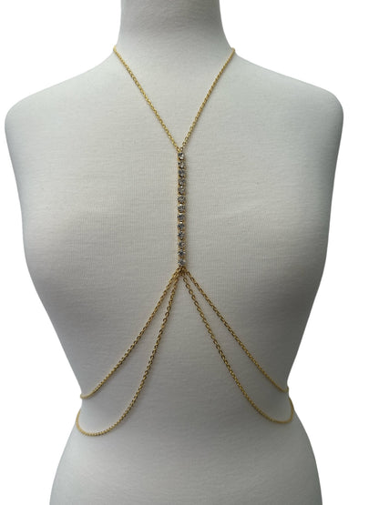 Centred Rhinestone Bralette Statement Body Jewellery - Fatisha Boutique