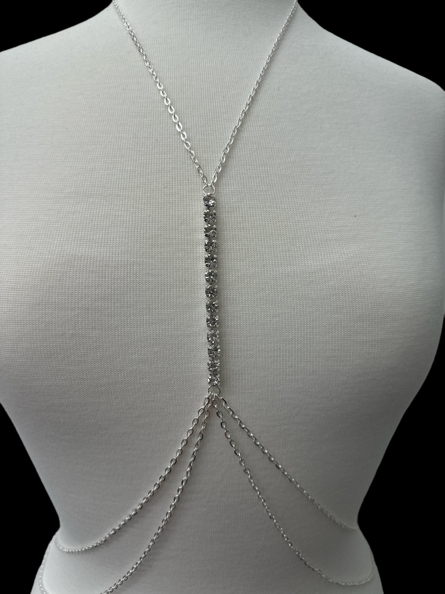 Centred Rhinestone Bralette Statement Body Jewellery - Fatisha Boutique