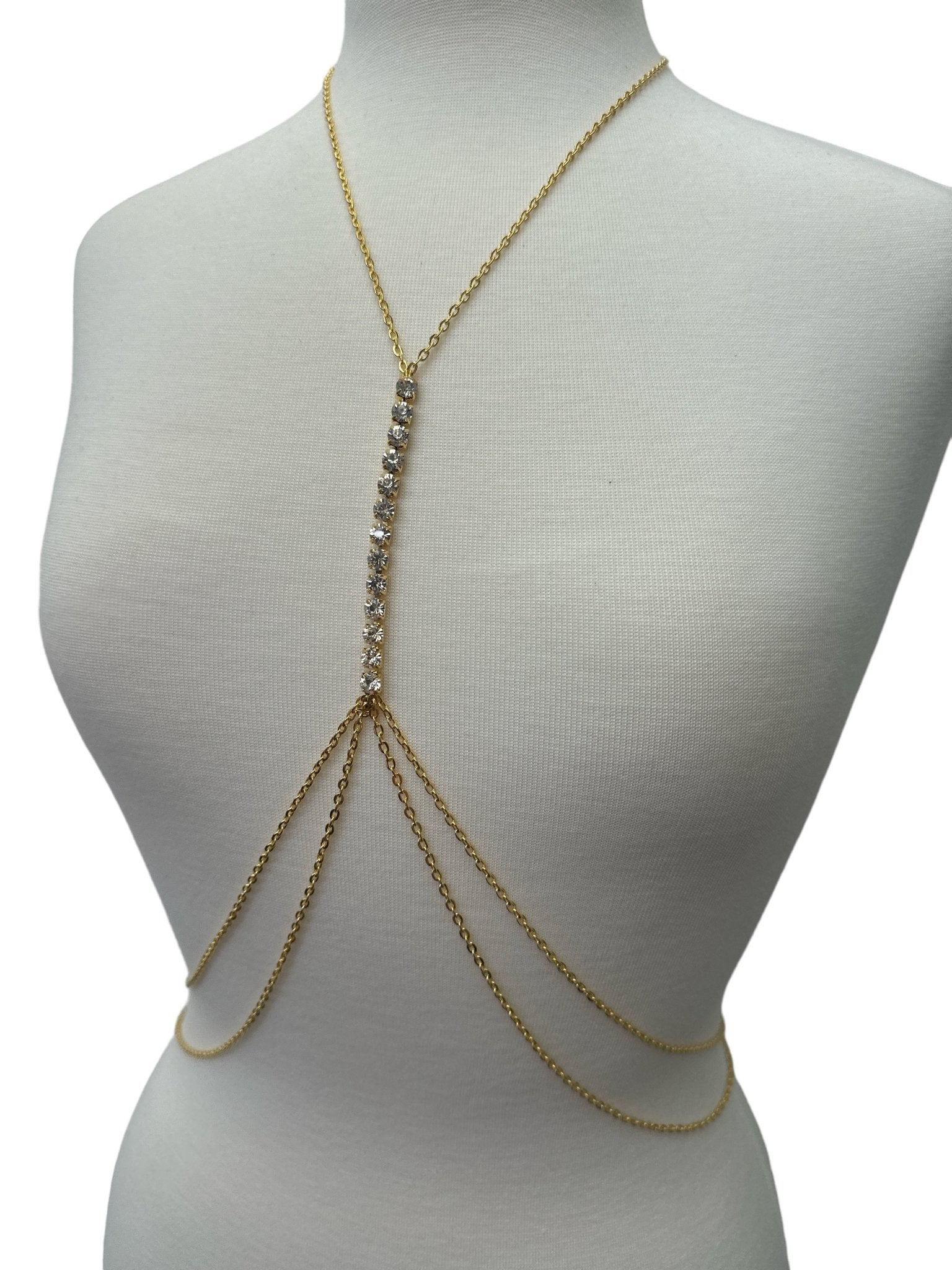 Centred Rhinestone Bralette Statement Body Jewellery - Fatisha Boutique