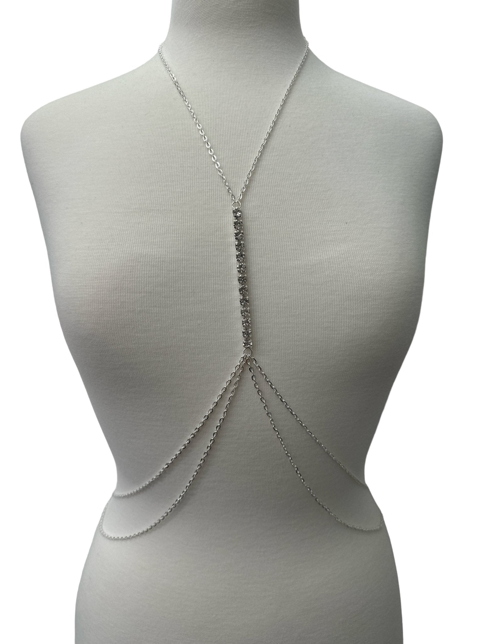Centred Rhinestone Bralette Statement Body Jewellery - Fatisha Boutique