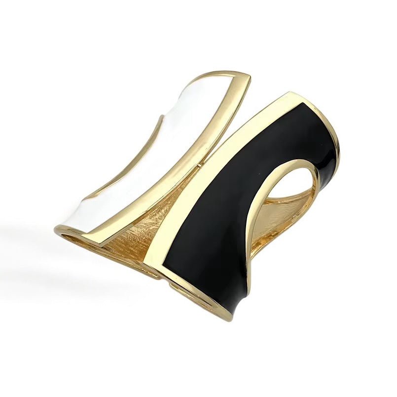 Charming Classic Monochrome Chunky Statement Bangle Bracelet Cuff - Fatisha Boutique