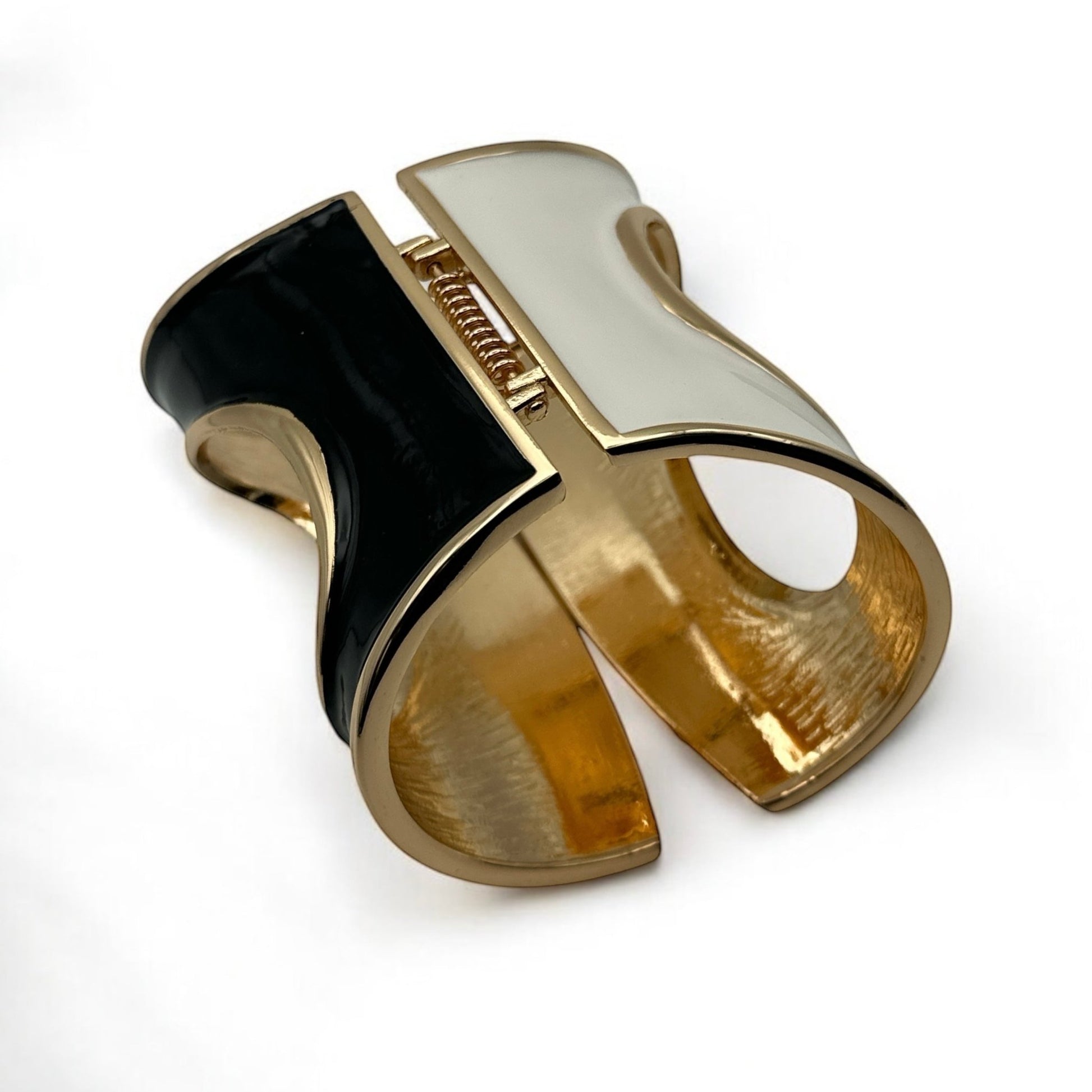 Charming Classic Monochrome Chunky Statement Bangle Bracelet Cuff - Fatisha Boutique