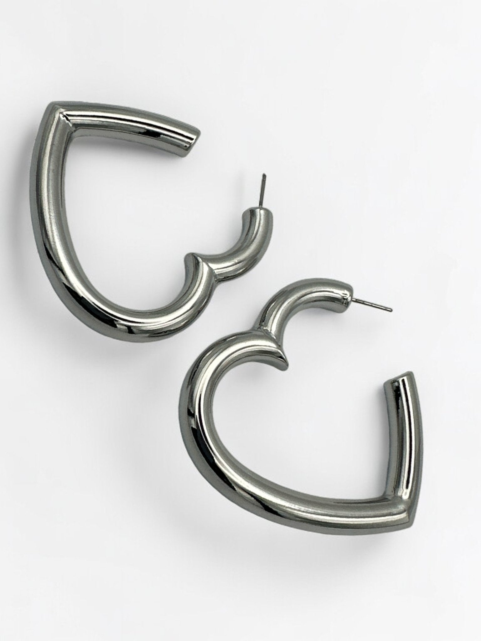 Chunky Bold 5cm Heart Shaped Statement Love Hoop Earrings - Fatisha Boutique