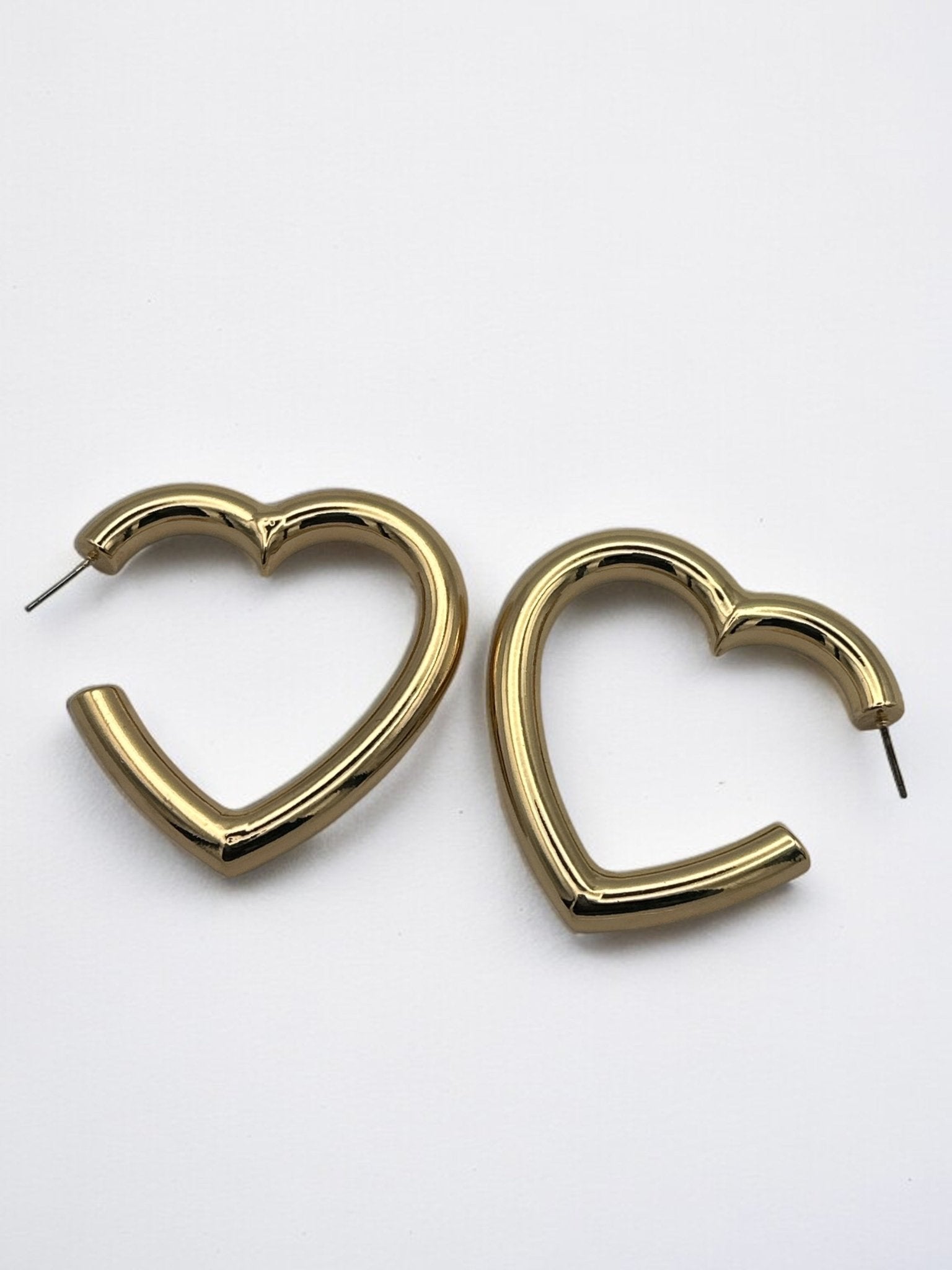 Chunky Bold 5cm Heart Shaped Statement Love Hoop Earrings - Fatisha Boutique